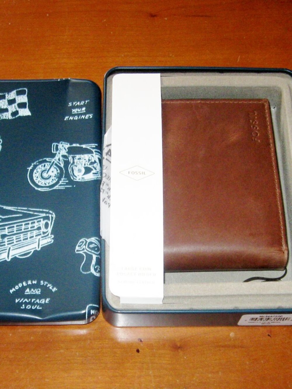 Fossil Bullhide Brown Leather Wallet Derrick Coin Pocket Western Style Wallet